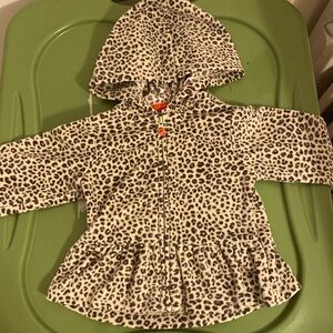 Carters cheetah print zip up hoodie 9M